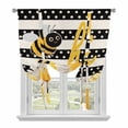 thumbnail image 1 of Spring Bees Daisy Tie Up Curtains for Windows, Balloon Window Shades, Rustic Tulips Dots Black Striped Burlap Kitchen Window Treatments Roll Up Curtain for Basement/Nursery 52"x45", 1 of 8