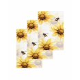 thumbnail image 1 of Spring Bees Kitchen Dish Towels for Drying Dishes Set of 3, Sunflower White Vintage Botanical Art Waffle Weave Microfiber Terry Hand Tea Bathroom Towels Quick Dry & Absorbent Towel 15.7x23.6, 1 of 7