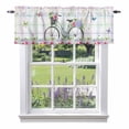 thumbnail image 1 of Spring Bicycles Valance Curtain Roses Flower Eucalyptus Leaves Rainbow Stripe Window Valances Rod Pocket Short Curtains Window Treatments for Kitchen Bedroom Bathroom Laundry 42" x 18", 1 of 9