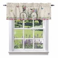 thumbnail image 1 of Spring Bicycles Valance Curtain for Windows Roses Flower Eucalyptus Leaves Retro Linen Rod Pocket Curtain Valances Short Window Treatments Panels for Kitchen Bathroom Laundry Basement 60 x 18 Inch, 1 of 9