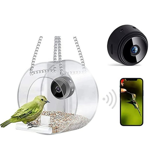 Spring Bird Feeder With Wireless Outdoor Camera, Bird House With 720P Camera Night Version Wifi Camera For Outdoor Garden