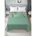 thumbnail image 1 of Spring Bird Flowers King Size Flat Sheet, Wrinkleproof & Fadeproof Cooling Flat Bed Sheet Only, Farmhouse Watercolor Botanical Plant Breathable Soft Bedding Top Sheets 105 x 98 Inches, 1 of 8
