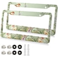 thumbnail image 1 of Spring Bird Flowers License Plate Frames - Universal Aluminum License Plate Covers with Screws, 2 Pack Holder Car Accessories for Front and Rear Plates Home Decor, 1 of 6