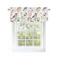 thumbnail image 1 of Spring Bird Valances for Windows, Rod Pocket Kitchen Valance Curtains - Soft & Washable Small Window Treatment for Living Room,&nbsp;Bathroom, Pink Flowers, 54x18inch, 1 of 9