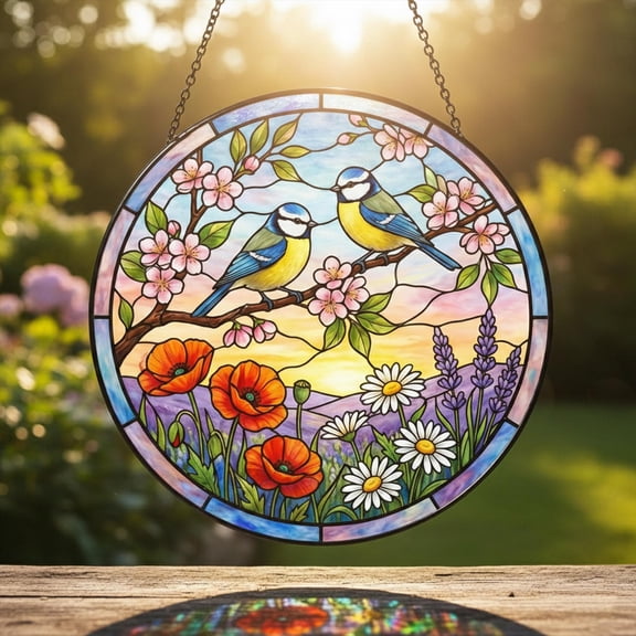 Spring Bird Wall Art - Metal Decoration | Colorful | Floral Songbird Design | Nature Lover Gift | Indoor Outdoor Hanging Decor