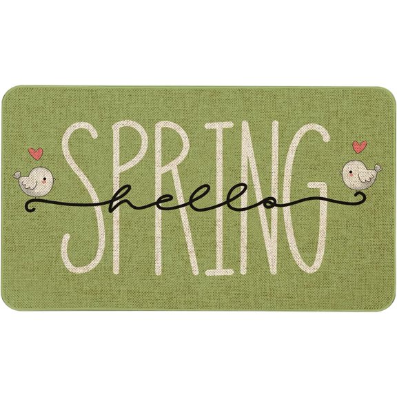 Spring Bird Welcome Door Mat 30x17 Inch Hello Spring Front Doormat Indoor Outdoor Entrance Floor Mats Non-Slip Washable Seasonal Spring Home Decor Rugs