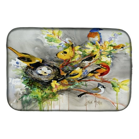 Spring Birds Dish Drying Mat