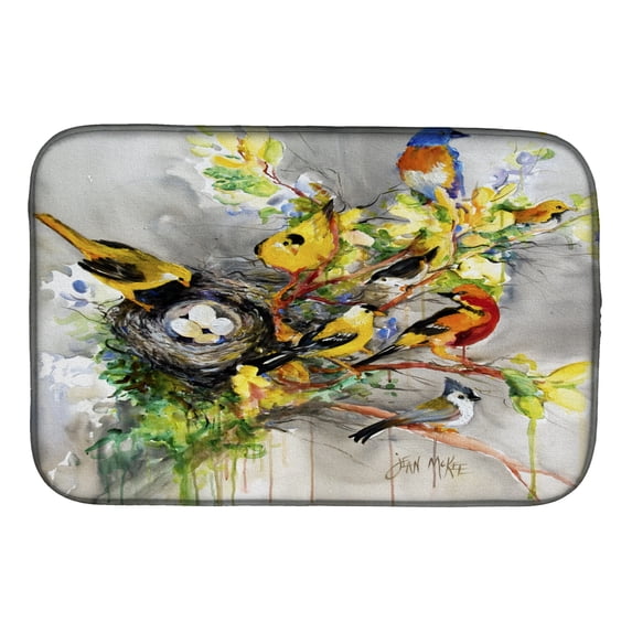 Spring Birds Dish Drying Mat
