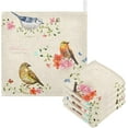 thumbnail image 1 of Spring Birds Watercolor Baby Muslin Washcloths Soft Absorbent Face Towel, Colorful Flowers Branch Burp Cloths Cotton Bath Wipes 5 PCS Infant Wash Cloth for Newborn Boys Girls 12x12 inches, 1 of 6