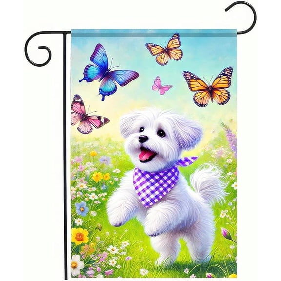 Spring Black Cat Garden Flag Funny Floral Cat Garden Flag 12×18 Inch Double Sided Farmhouse Welcome Yard Flag Spring Seasonal Outdoor Decor Black Cat Spring Flowers Garden Yard Flag