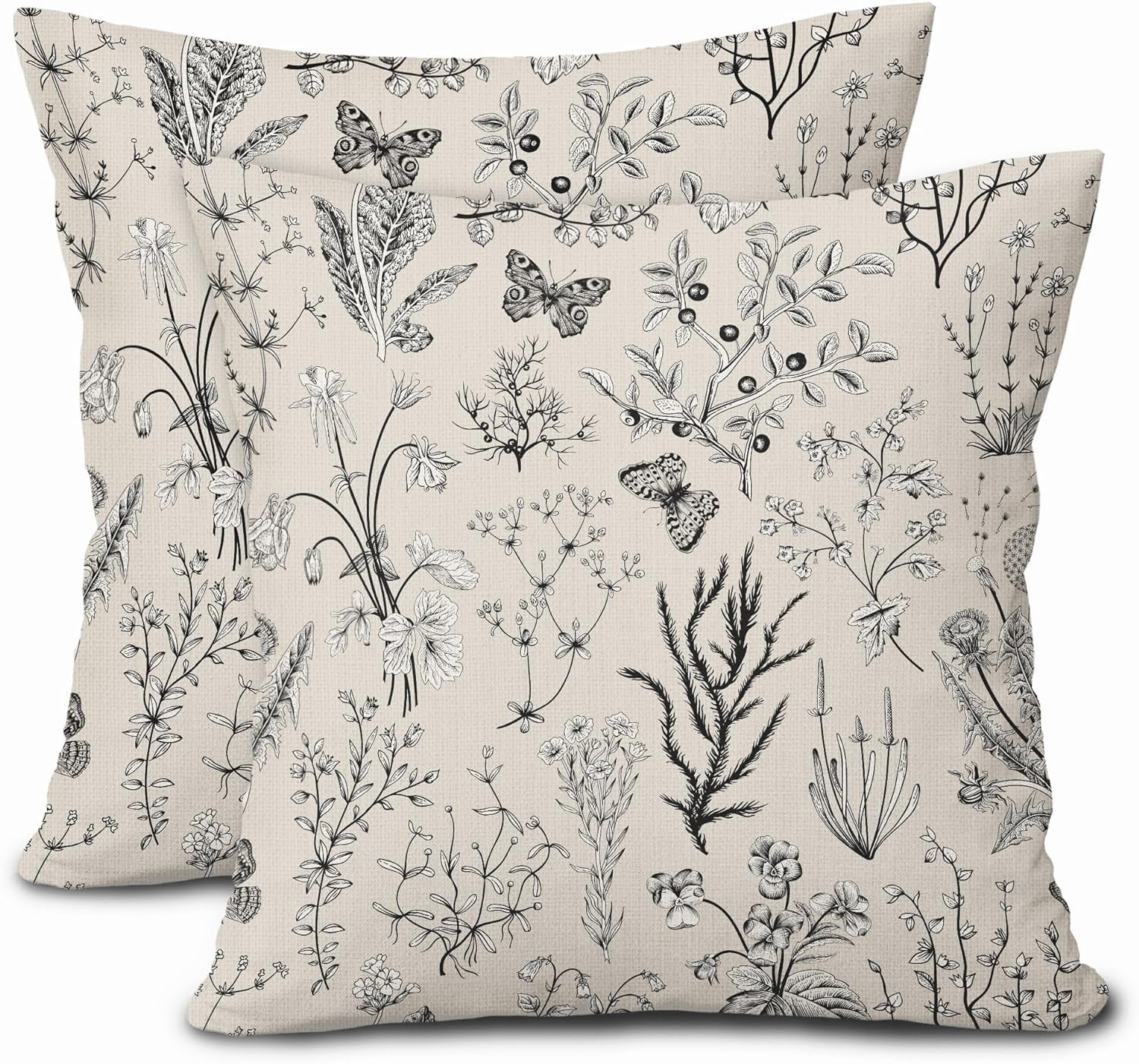 Black floral pillow covers sale