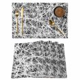 thumbnail image 1 of Spring Black Gray Cobweb Placemats Set of 8 Abstract Minimalist Farmhouse Lines Place Mats Indoor Wipeable Table Mats Washable Dining Table Placemats for Kitchen Holiday Party Home Decor 13x19 Inch, 1 of 9