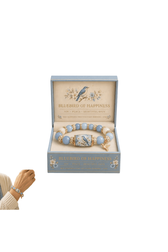 Spring Blessings Inspirational Beaded Bracelet, 2026 Limited Edition Bluebird Blessings Bracelet with Exquisite Gift Box, Birthday Gift for Women