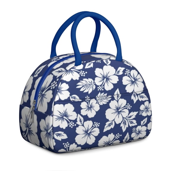 Spring Bloom Lunch Tote with Butterfly and Bee Pattern, Country Rustic Style Cooler Bag