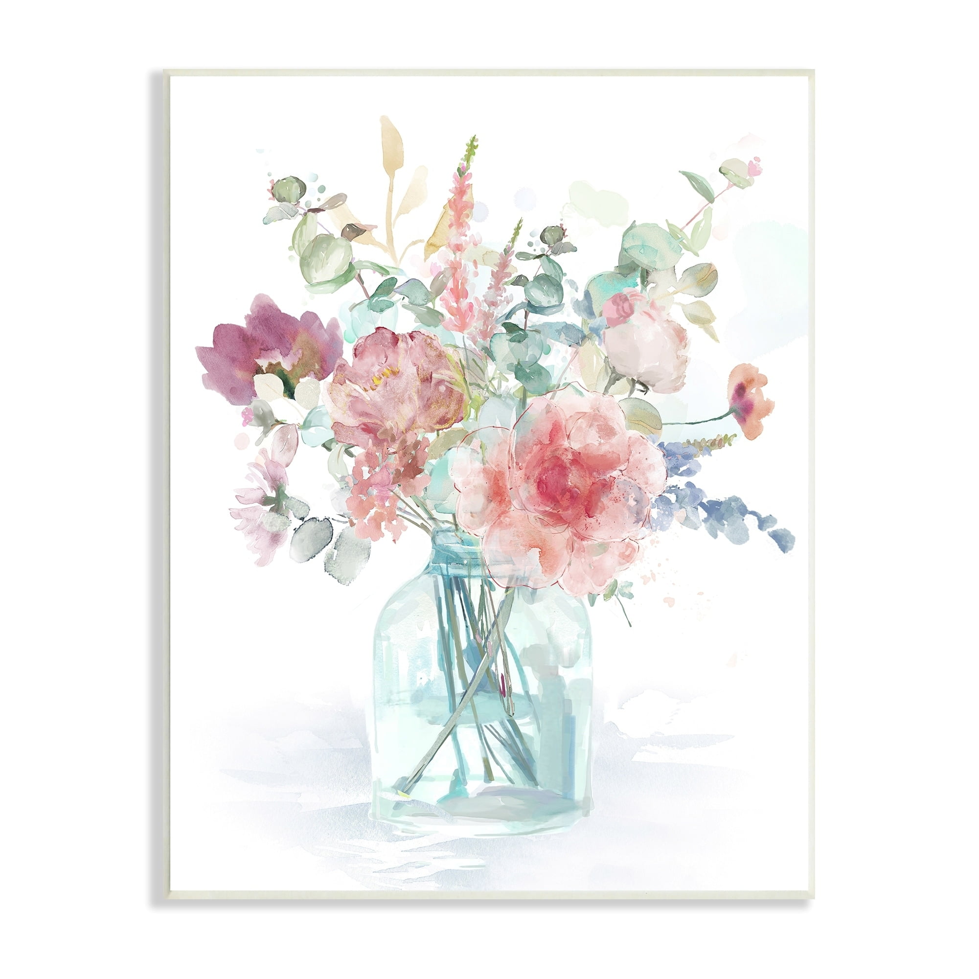 Spring Bloom Rose Bouquet Pastel Flower Watercolor Botanical & Floral Painting Unframed Art Print Wall Art