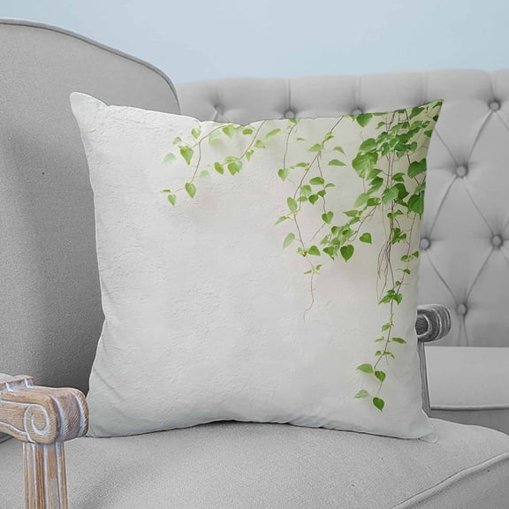 Spring Blooms Botanical Decorative Pillowcase 16''x16'', Pastoral Farmhouse Leaves Throw Pillow Covers Soft Cushion Case for Couch Sofa Bedroom Living Room, Pillowcase Boho Decor