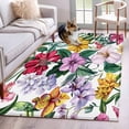 thumbnail image 1 of Spring Blooms Botanicals Area Rug 4x6 Washable Rug Non Slip Colorful Summer Botanical Large Area Rug Indoor Floor Carpet for Entryway Bedroom Kitchen Living Room Home Office Dining Room Nursery, 1 of 8