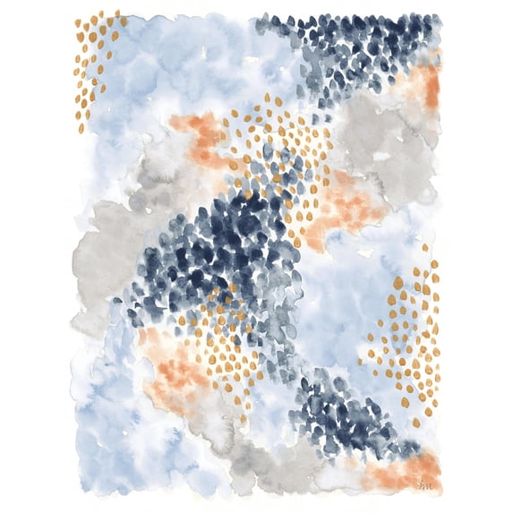 Art.com Spring Blooms II Navy Art Print by Laura Marshall, 24" x 32"