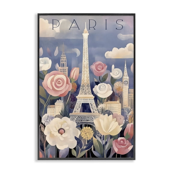 Stupell Industries Spring Blooms In Paris Black Framed Giclee Art, design by Annabelle Hall