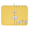 thumbnail image 1 of Spring Blooms on Yellow Dish Drying Mat for Kitchen, Quick Drying Absorbent Soft Durable 16" x 18", 1 of 10