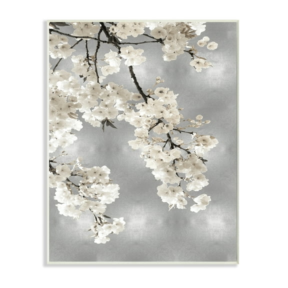 Stupell Industries Spring Blossoms White Flowers Tree Branch,10 x 15,Designed by Kate Bennett