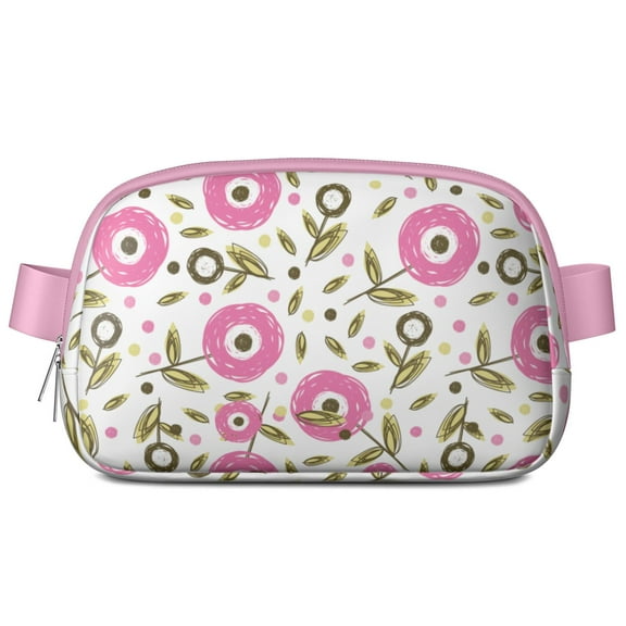Spring Blossom Fanny Pack – Cute Floral Waist Bag with Wildflowers, Butterflies & Watercolor Peony Art