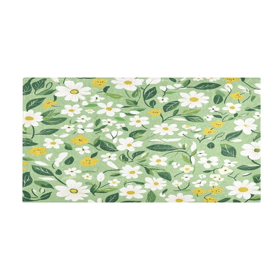 Spring Blossom Medley 39x20" Bath Mat Carpet, Absorbent and Non-Slip for Kitchen or Bathroom, Quick-Drying