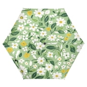 Spring Blossom Medley Folding Umbrella UV50+ Waterproof Sun Protection Auto Open Close Compact Fiberglass Frame