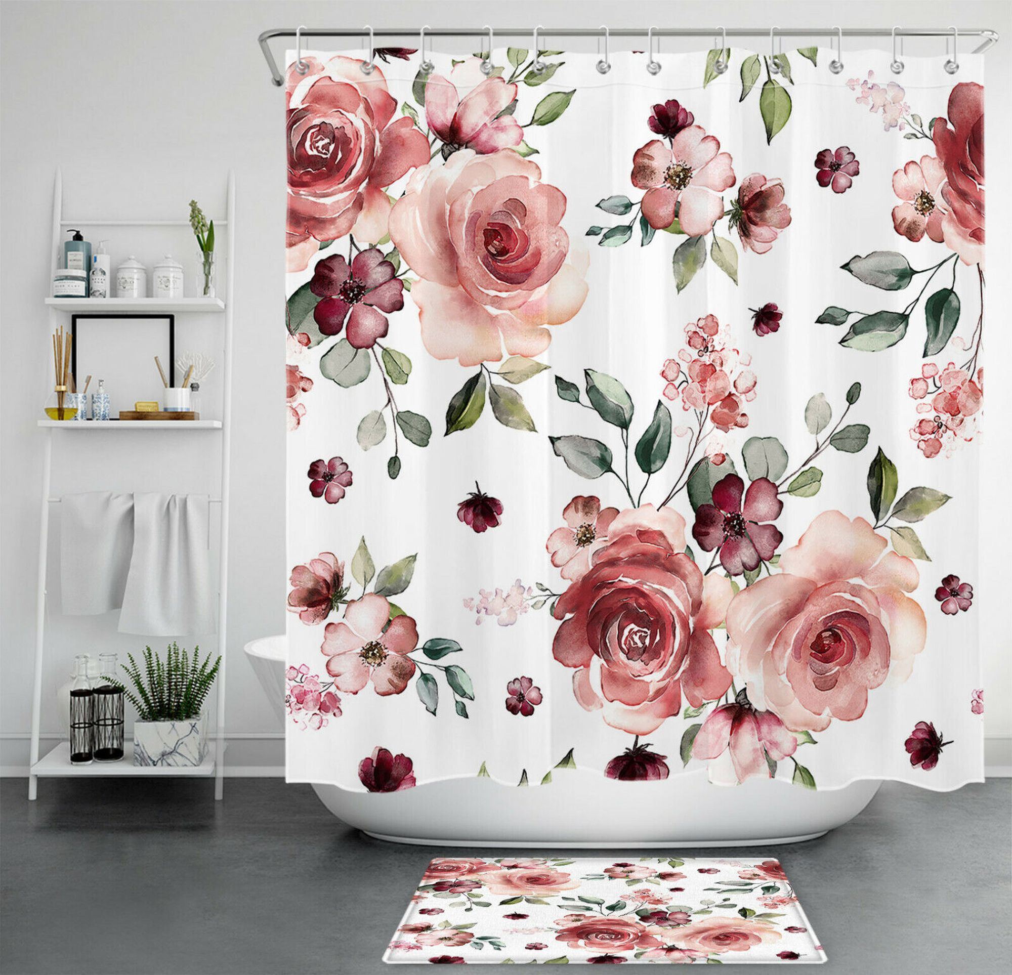 Spring Blossom Watercolor Shower Curtain Brighten Your Bathroom with