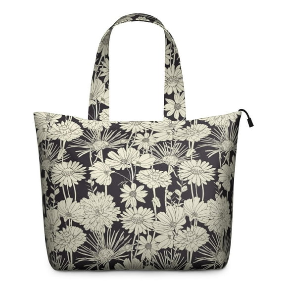 Spring Blossom Weekender Bag Boho Floral Print Travel Tote, Lightweight, , Multiple Pockets, for Women