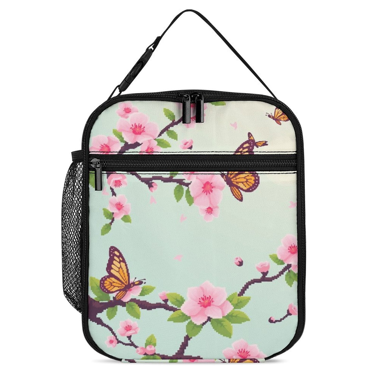 Spring Blossoms Butterflies Flowers Lunch Bag Warm Insulated Lunch Box ...