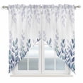 thumbnail image 1 of Spring Blue Eucalyptus Swag Valances for Windows, Kitchen Curtains 36 Inch Length 2 Panels Set, Botanical Green Leaf Country Short Curtains for Small Windows Rod Pocket Cafe Curtains Drapes 28"x36", 1 of 8