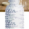 thumbnail image 1 of Spring Blue Eucalyptus Table Runner 120 Inches Long Farmhouse Dress Scarves, Botanical Green Leaf Country Dining Tablerunner for Coffee Table/Kitchen Island/Party Décor, 13" x 120", 1 of 8