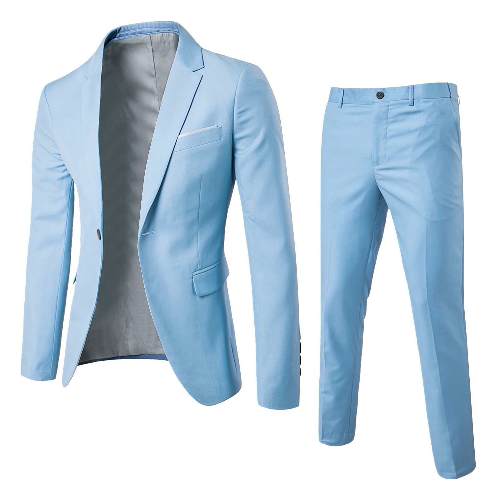 Blue suit deals wedding guest