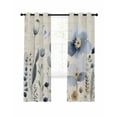 thumbnail image 1 of Spring Blue Floral Blackout Curtains, Light Blocking Print Window Curtains, Vintage Garden Wildflowers Botanical Thermal Insulated Window Drapes for Living Room Kitchen Cafe 2 Panels, 55"W x 39"L, 1 of 9