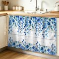 thumbnail image 1 of Spring Blue Floral Cabinet Curtain 28"W x 51"L, Farmhouse Weeping Floral Leaves Wood Dust-Proof Privacy Curtain for Closet Shelves Self Adhesive, Sink Skirt for Bathroom Vanity Kitchen Laundry Room, 1 of 9