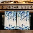 thumbnail image 1 of Spring Blue Floral Kitchen Towels Set of 4, Farmhouse Weeping Floral Leaves Burlap Absorbent Dish Towels for Kitchen, Microfiber Hand Towel, Quick Drying Tea Towel for Cleaning Decorative Dishcloths, 1 of 7
