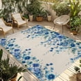 thumbnail image 1 of Spring Blue Floral Outdoor Rug for Patio/Deck/Porch, Non-Slip Large Area Rug 6 x 9 Ft, Farmhouse Weeping Floral Leaves Burlap Indoor Outdoor Rugs Washable Area Rugs, Camping Rug Carpet Runner, 1 of 8