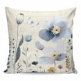 thumbnail image 1 of Spring Blue Floral Pillow Covers 20x20 Inch Decorative Throw Pillow Cover, Vintage Garden Wildflowers Botanical Sofa Pillowcases Accent Cushion Case Home Decor Bedroom Living Room, 1 of 6