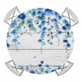 thumbnail image 1 of Spring Blue Floral Round Tablecloth for 36-44 Inch Tables,Fitted Table Cover with Elastic Edge,Farmhouse Weeping Floral Leaves Wood Waterproof Outdoor Table Cloth Protector for Patio Garden Dinner, 1 of 9