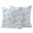 thumbnail image 1 of Spring Blue Flowers Pillow Covers 2 Pack Hydrangeas Floral Leaf Farm Plants Pillowcase Waterproof Outdoor Throw Pillow Cover for Patio Garden Square Cushion 16”x16”, 1 of 9