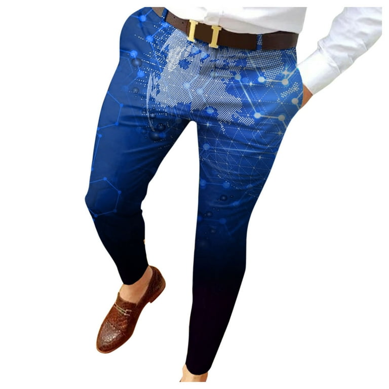 Men's Blue Slim Fit Dress Sweatpant