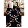 thumbnail image 1 of Spring Blueberry Cherry Flowers Leaves Table Runner-36 Inch Long Plants on Black Table Runners Linen Burlap Tablerunner for Kitchen Dining Room Holiday Party, 1 of 9