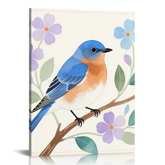 Spring Bluebird Art Print Painting for Home Decorations
, Canvas Print, Wall Decor For Bedroom Fashion Kitchen Wall Pictures Home Decor
