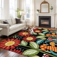 thumbnail image 1 of Spring Boho Large Area Rugs 6x9 ft Cartoon Red Flower Mushroom Colorful Dots Washable Rug Non Slip Indoor Carpet Absorbent Floor Mat for Living Room Bedroom Dining Room, 1 of 9