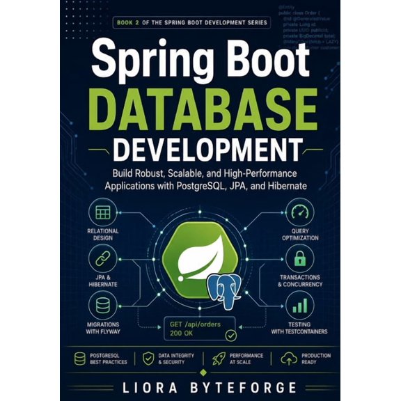 Spring Boot Development Spring Boot Database Development: Master PostgreSQL, JPA, Hibernate, Relationships, Transactions, Migrations, and Perfor, Book 2, (Paperback)