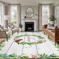 thumbnail image 1 of Spring Botanical Area Rug 5x7 Washable Rug Non Slip Garden Birds Floral Leaves Gray Woodn Large Area Rug Soft Stainresistant Indoor Floor Carpet for Living Room Bedroom Home Office Dining Room, 1 of 8