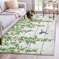 thumbnail image 1 of Spring Botanical Area Rugs 3'x5', Washable Small Throw Rugs for Living Room Bedroom, Watercolor Leaves Flowers Birds Gray Wood Indoor Outdoor Rug Non-Slip Low Pile Carpet Runner Reversible Floor Mats, 1 of 8