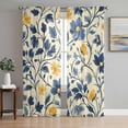 thumbnail image 1 of Spring Botanical Art Sheer Curtains 63 Inch Length 2 Panels Set, Spring Floral Summer Flower Voile Window Treatment Rod Pocket Curtains Sheers Drapes for Bedroom/Living Room/Kitchen 52x"63"x2, 1 of 7