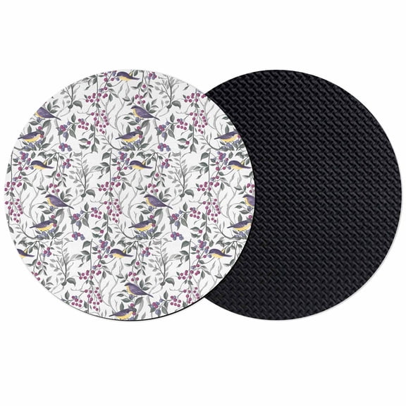 Spring Botanical Birds Coasters Set of 2, Absorbent Coasters for Drinks, Garden Floral Twigs Farmhouse Coaster for Desk Coffee Table Protection, Home Decor House Warming Gifts 4"